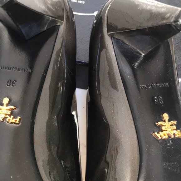 Prada Taffetas Glamour Pumps Grafite Color Size 38 - Picture 7 of 10